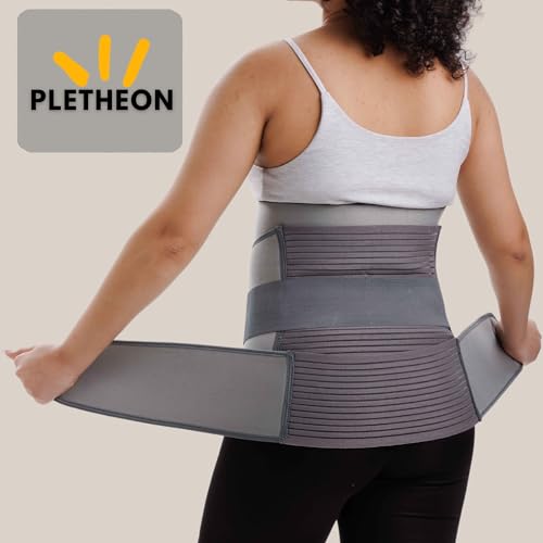 PLETHEON Post Pregnancy Waist Clincher | 3 in 1 Postpartum Belt for Women | Tummy Control Abdominal Binder | Back Support, Belly Compression | Slimming Shapewear Corset for Recovery (3 in 1 PPB-Grey) - Image 2