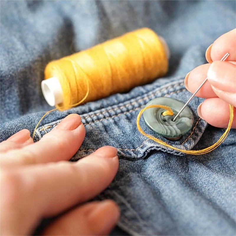 Sewing Thread Kits Colourful Sewing Thread Set Jeans Button DIY Crafts for Hand Stitching Embroidery Home Supplies(Set-B,3set) - Image 4
