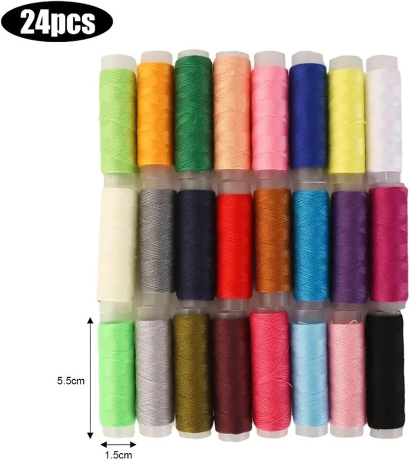 Sewing Thread Kits Colourful Sewing Thread Set Jeans Button DIY Crafts for Hand Stitching Embroidery Home Supplies(Set-B,3set) - Image 2