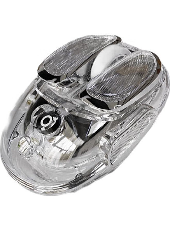 Eweadn Q9 Potato Wireless Bluetooth Dual-Mode Transparent Mouse, Rechargeable Gaming Mouse For Pc And Laptop, Low-Profile, Lightweight, Rgb Lighting Effects, Crystal White - Image 3