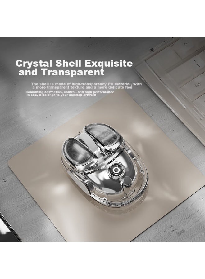 Eweadn Q9 Potato Wireless Bluetooth Dual-mode Transparent Mouse, Rechargeable Gaming Mouse For Pc And Laptop, Low-profile, Lightweight, Rgb Lighting Effects, Crystal White - Image 4