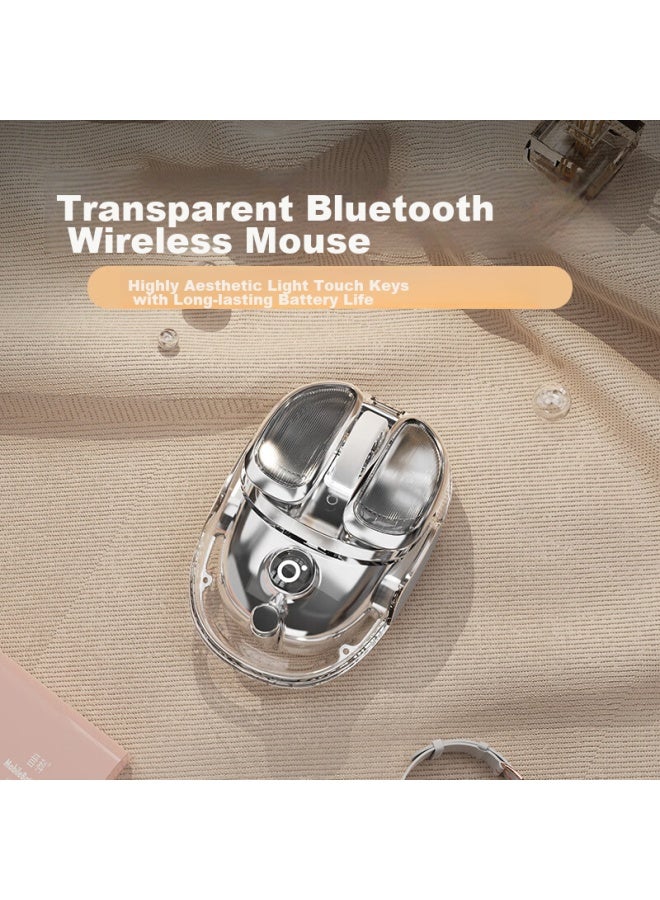 Eweadn Q9 Potato Wireless Bluetooth Dual-mode Transparent Mouse, Rechargeable Gaming Mouse For Pc And Laptop, Low-profile, Lightweight, Rgb Lighting Effects, Crystal White - Image 1