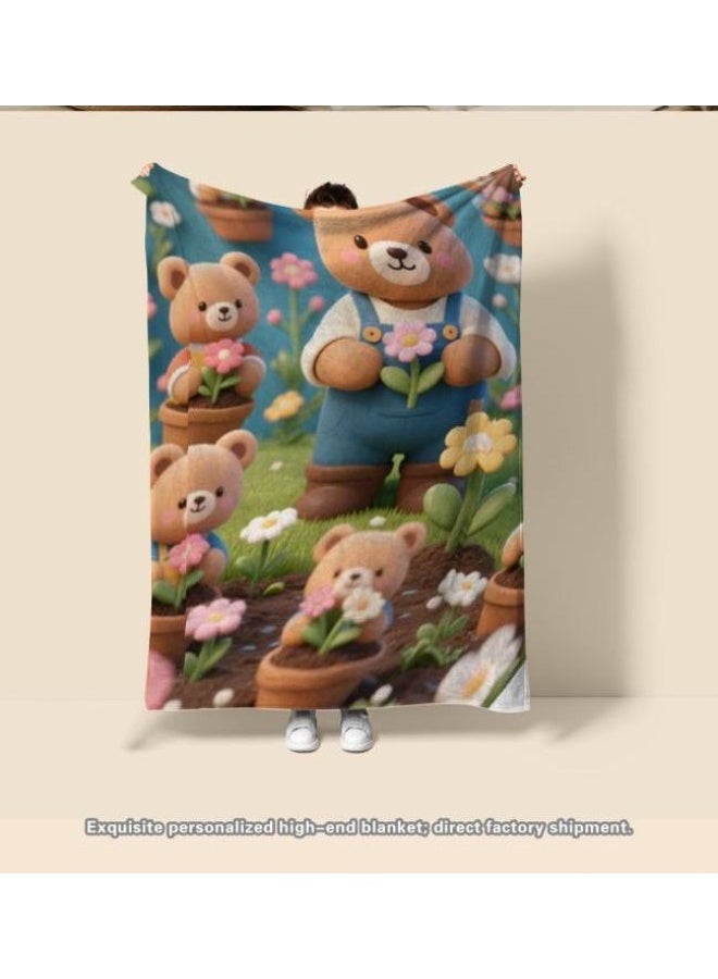 عام بطانية رقيقة من الفانيلا الكرتونية للأطفال والرضع (دافئة ومريحة، ومناسبة للنوم والألعاب) 70 سم * 100 سم - Image 2