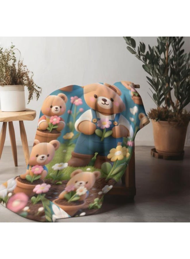 عام بطانية رقيقة من الفانيلا الكرتونية للأطفال والرضع (دافئة ومريحة، ومناسبة للنوم والألعاب) 70 سم * 100 سم - Image 4