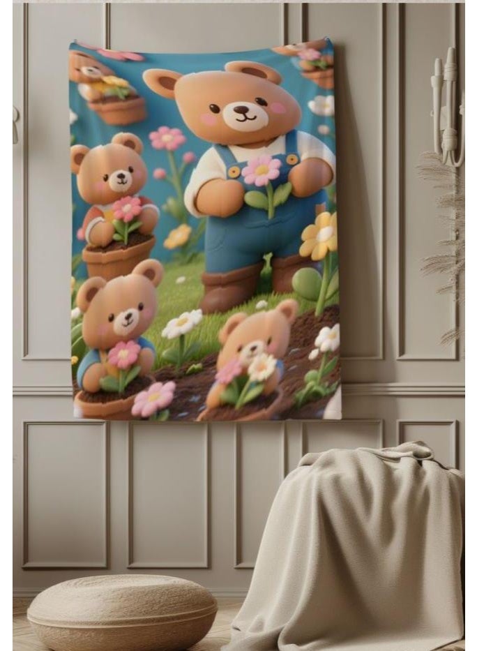 عام بطانية رقيقة من الفانيلا الكرتونية للأطفال والرضع (دافئة ومريحة، ومناسبة للنوم والألعاب) 70 سم * 100 سم - Image 3