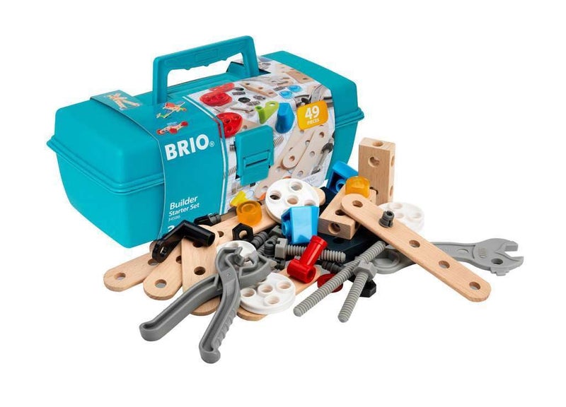 Brio مجموعة بداية بريفو للبناء 34586 - مجموعة شاملة من 49 قطعة لبناء STEM - معززة بقطع خشبية وبلاستيكية - لعبة تعليمية مثالية للأطفال من عمر 3 سنوات وما فوق - معتمدة من MESH - Image 3