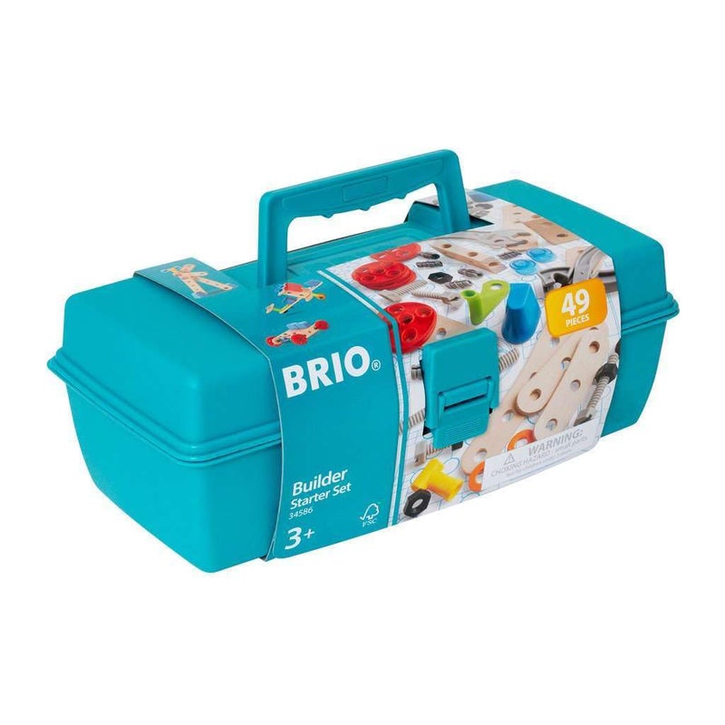 Brio مجموعة بداية بريفو للبناء 34586 - مجموعة شاملة من 49 قطعة لبناء STEM - معززة بقطع خشبية وبلاستيكية - لعبة تعليمية مثالية للأطفال من عمر 3 سنوات وما فوق - معتمدة من MESH - Image 4