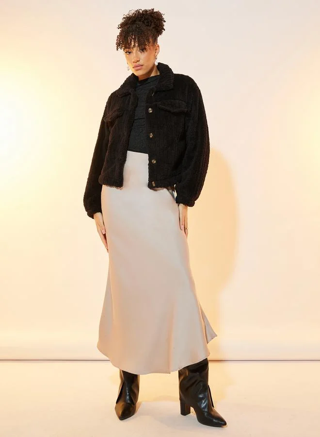 Take Two Drop Shoulder Button Up Teddy Jacket