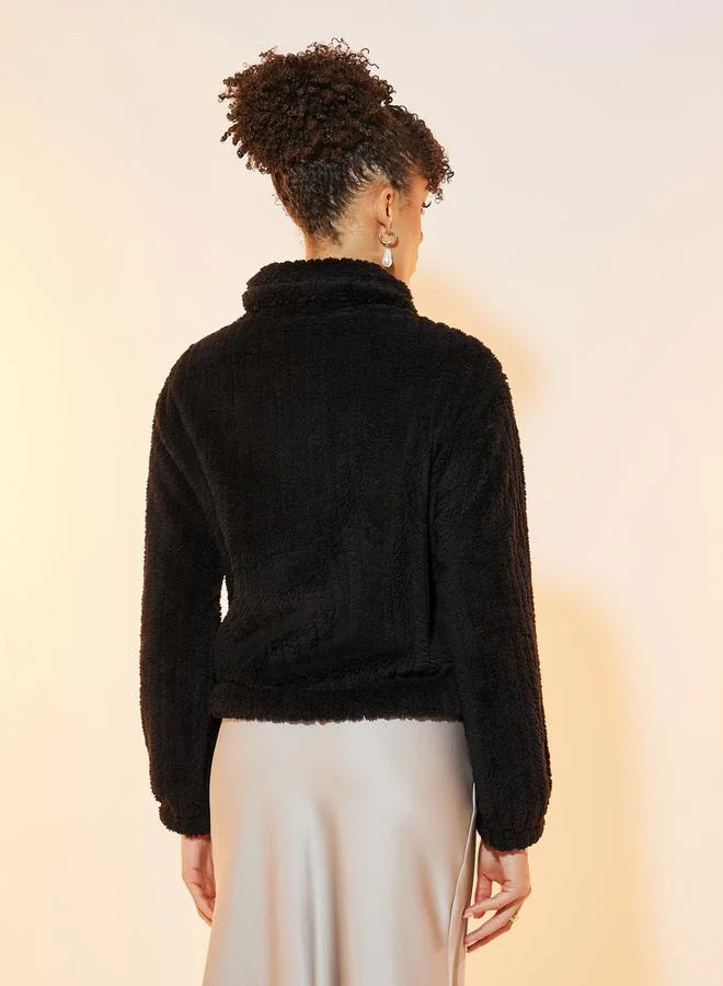Take Two Drop Shoulder Button Up Teddy Jacket
