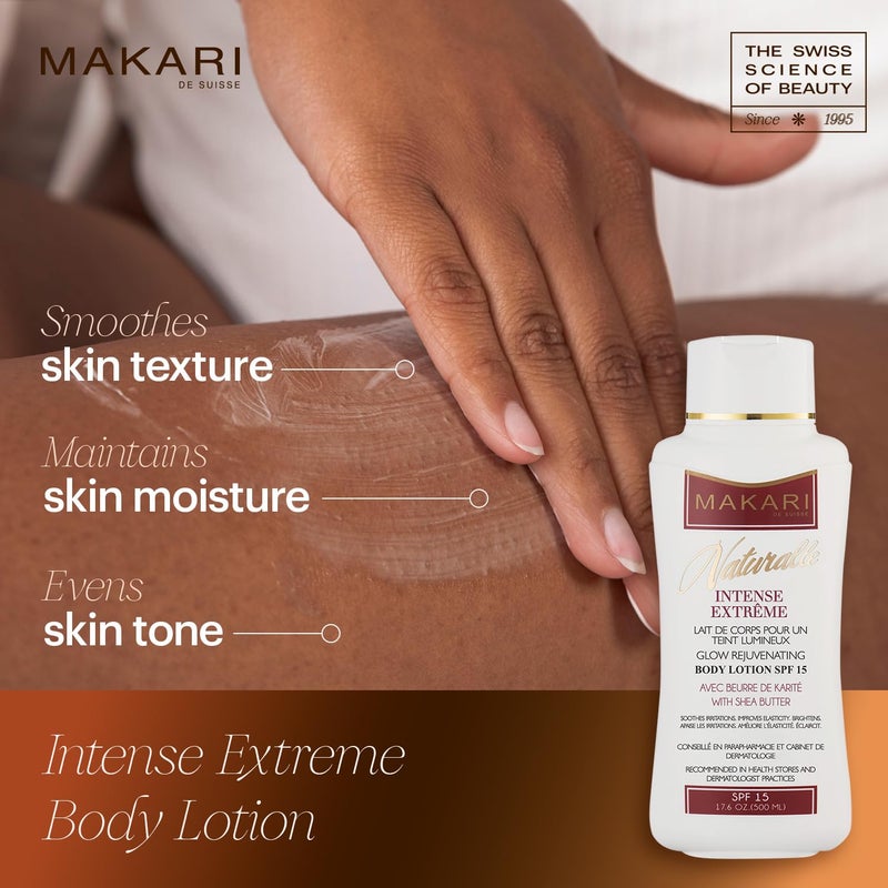 Makari Naturalle Intense Extreme Body Lotion SPF15 (17.6 oz) | Toning Body Lotion for Dry to Normal Skin Types | Brightens Complexion and Helps Fade Marks | Soothes and Conditions with Shea Butter - Image 2