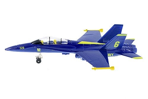 Playmaker Toys 🛦 United States Navy Blue Angels F/A-18 Super Hornet Fighter Jet 9 Inch Die Cast Metal Model Toy with Pullback Action - Image 3