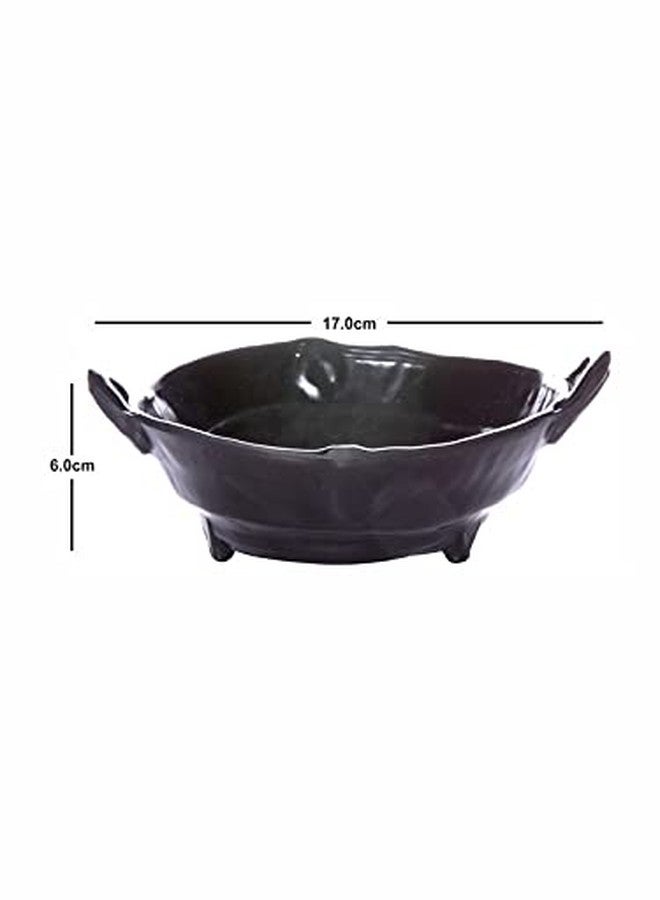 Goodhomes Melamine Serving Kadhai Bowl Set of 2, Black - 300 ML - Image 3