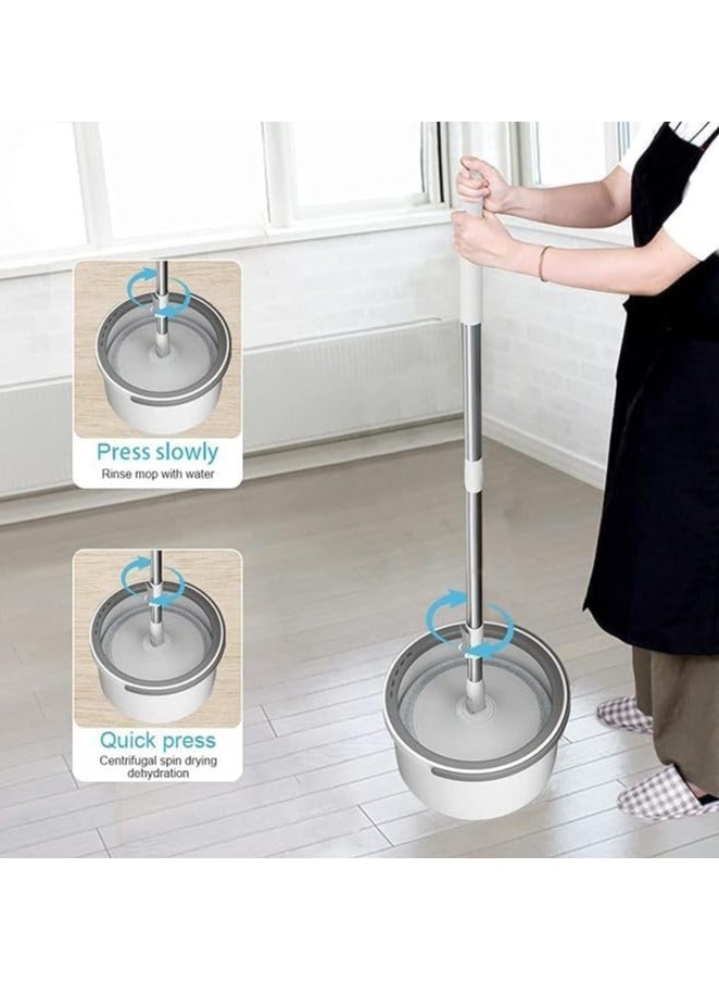 DubaiGallery Microfiber Spin Mop and Bucket Self Separation System, 2 Pads, 360° Rotating Mop-Head, Effortless Cleaning for Wood and Tile Floors - Image 4