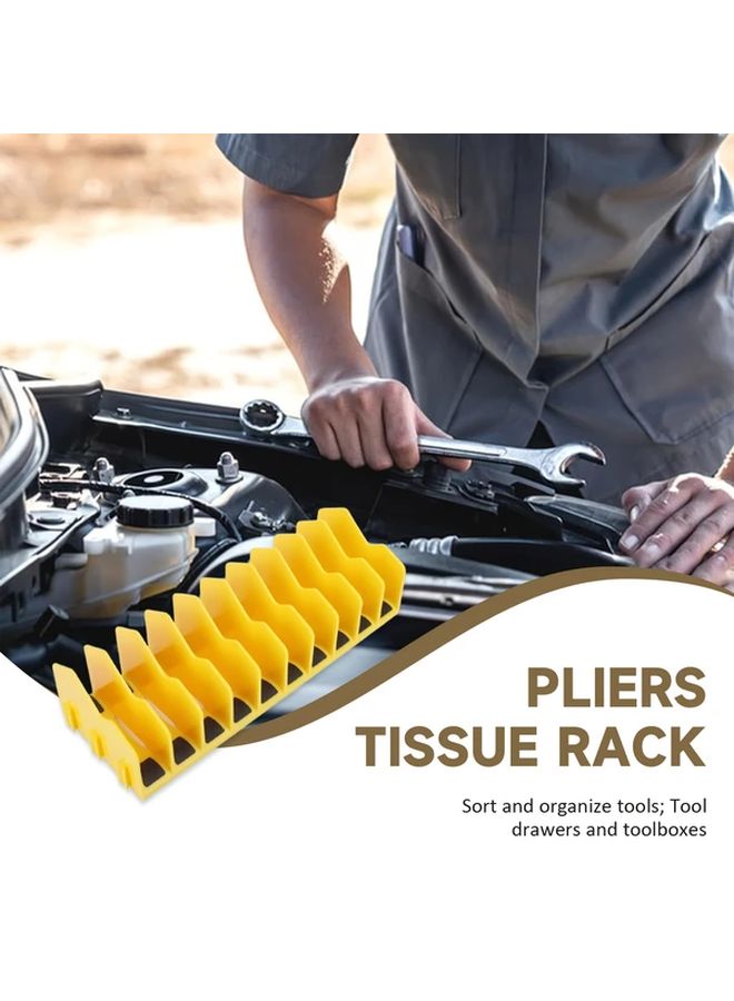 Yellow Tool Organizer 10 Slot Plastic Pliers Rack Non Slip Rubber Base Expandable For Toolbox Workshop Garage Storage - Image 4