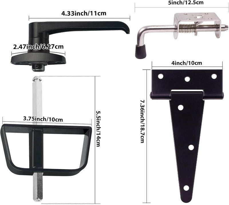 GEDSIOLD Shed Door Hardware - Complete with Hinges, Latches, and L-Handle Lock - Includes Window and Door/Window Hinge Set, for Gates, playrooms - Image 2