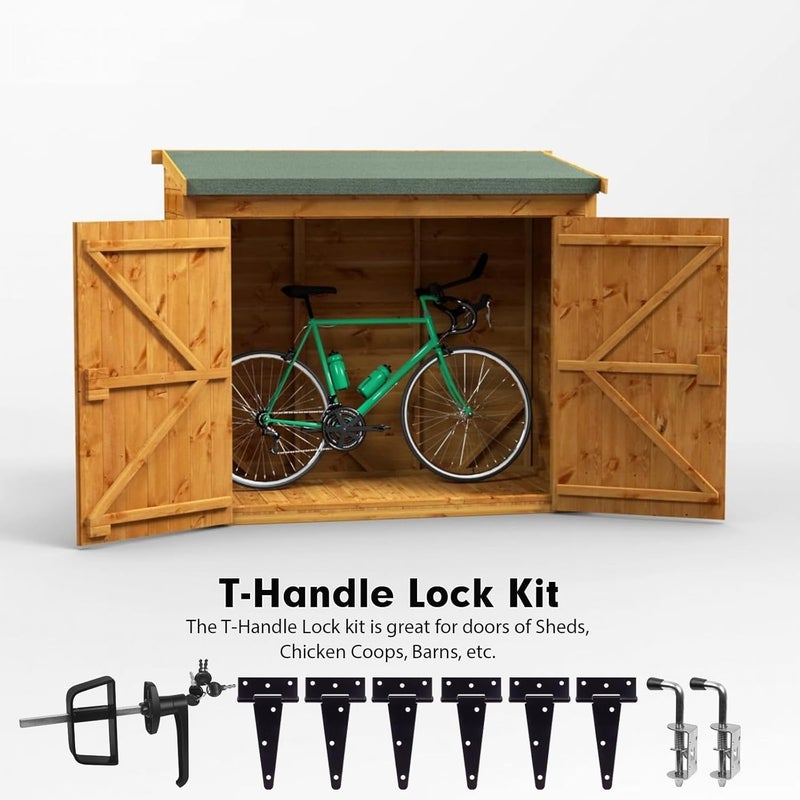 GEDSIOLD Shed Door Hardware - Complete with Hinges, Latches, and L-Handle Lock - Includes Window and Door/Window Hinge Set, for Gates, playrooms - Image 4