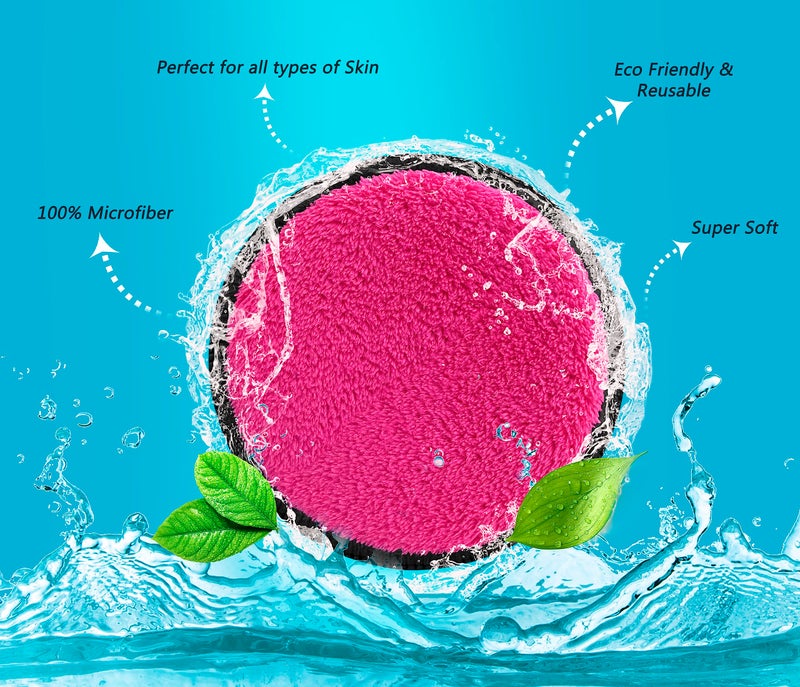 SOFTSPUN Microfiber Reusable Makeup Remover Cleansing Pads for Face, Eyes, Lipstick, Pack of 4, 280 GSM, 12x12cms, Multicolor, Safe for all Skin Types.… - Image 3
