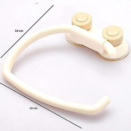 RIVUGJA Self Adhesive Kitchen Bathroom Plastic Napkin Toilet Tissue Paper Holder No Drill Washable Reusable Towel Ring Open Half Towel Hanger Rack - Image 2