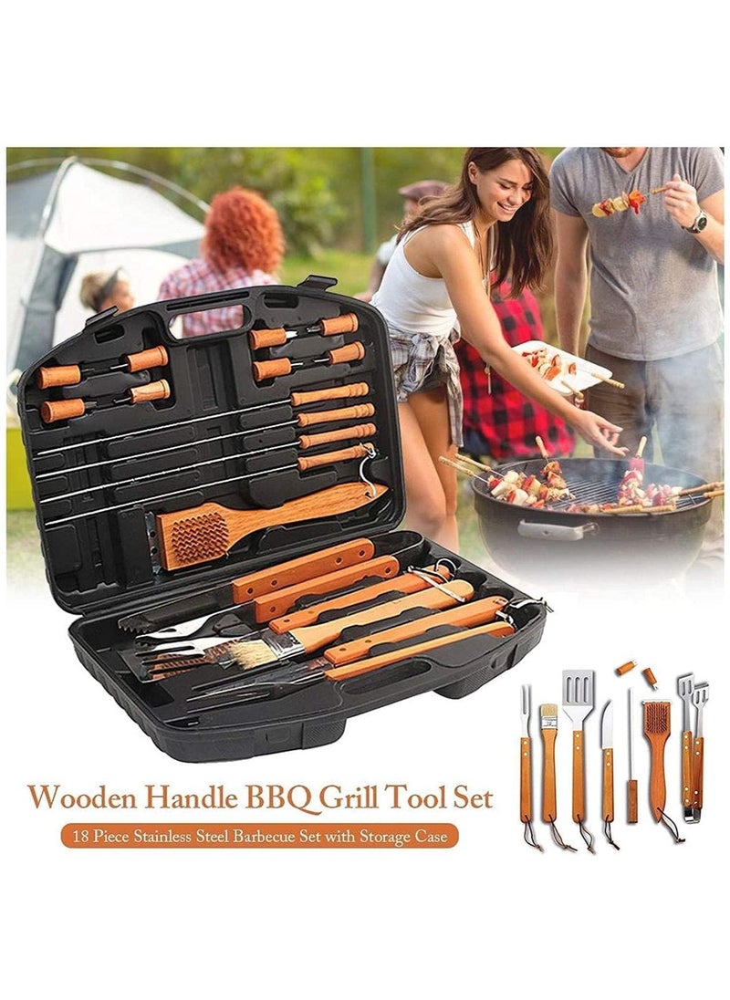 Generic - BBQ Grill Tools Set, 18 PCS Grill Accessories Stainless Steel Grilling Utensils with Storage Box for Men Women Outdoor Cooking Gift - Image 1