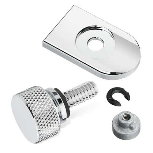 Amazicha Chrome Seat Bolt Nut Tab Screw Mount Knob Cover Compatible for Harley Davidson Touring Sportster Softail Dyna 19962026 - Image 1