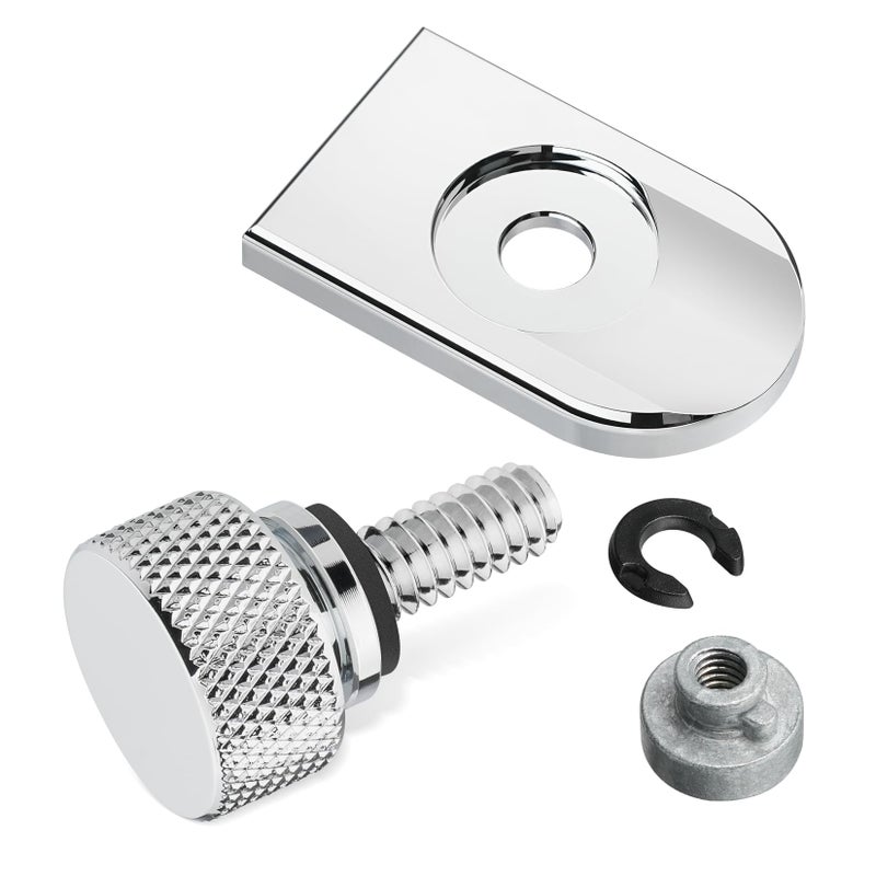 Amazicha Chrome Seat Bolt Nut Tab Screw Mount Knob Cover Compatible for Harley Davidson Touring Sportster Softail Dyna 19962026 - Image 3