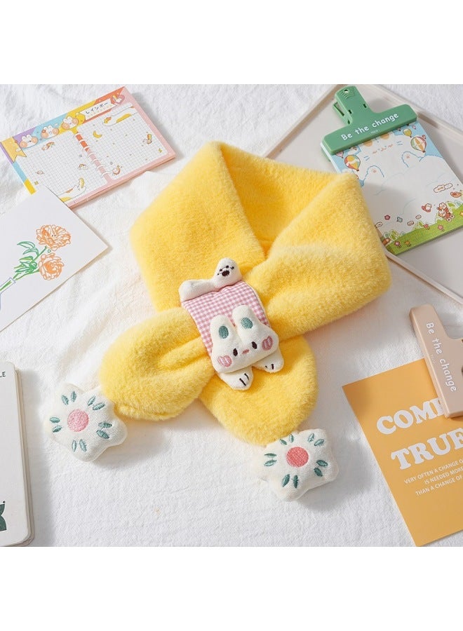 New Children's Scarf Autumn And Winter Plush New Year Christmas Cute Thickened Cartoon Imitation Rabbit Fur Baby Scarf