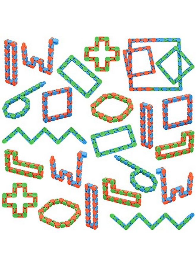 Yeetec 24 Pack 24 Links Wacky Tracks Snap And Click Fidget Toys Finger Sensory Toys Snake Puzzles For Stress Relief Party Bag Fillers Party Favours Random Color - Image 1