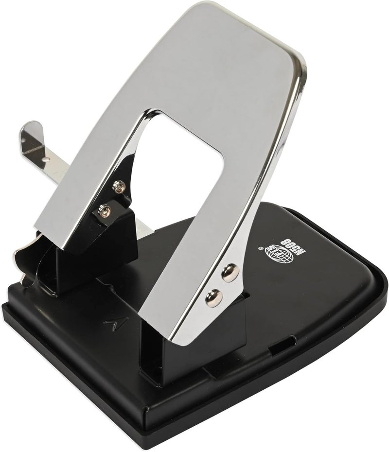 FIS Heavy Duty Metal Punch N508 - 80mm Capacity, All Metal Construction, Adjustable Paper Guide, Black - Image 2
