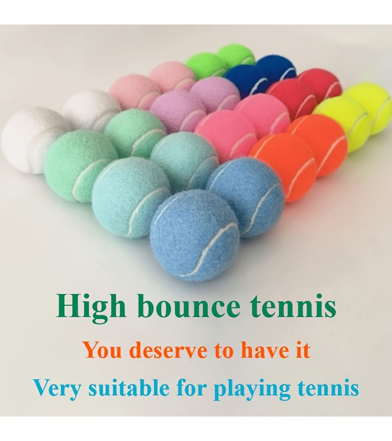 White Outdoor Training Tennis Balls High Bounce Durable Rubber Court Practice - Image 1