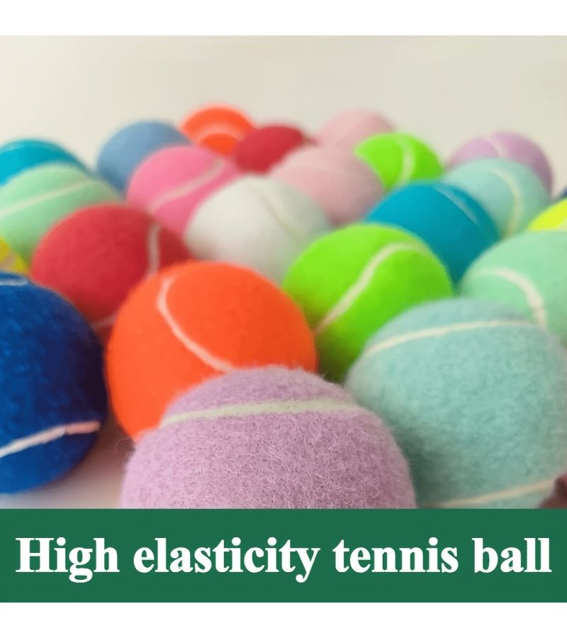 White Outdoor Training Tennis Balls High Bounce Durable Rubber Court Practice - Image 2