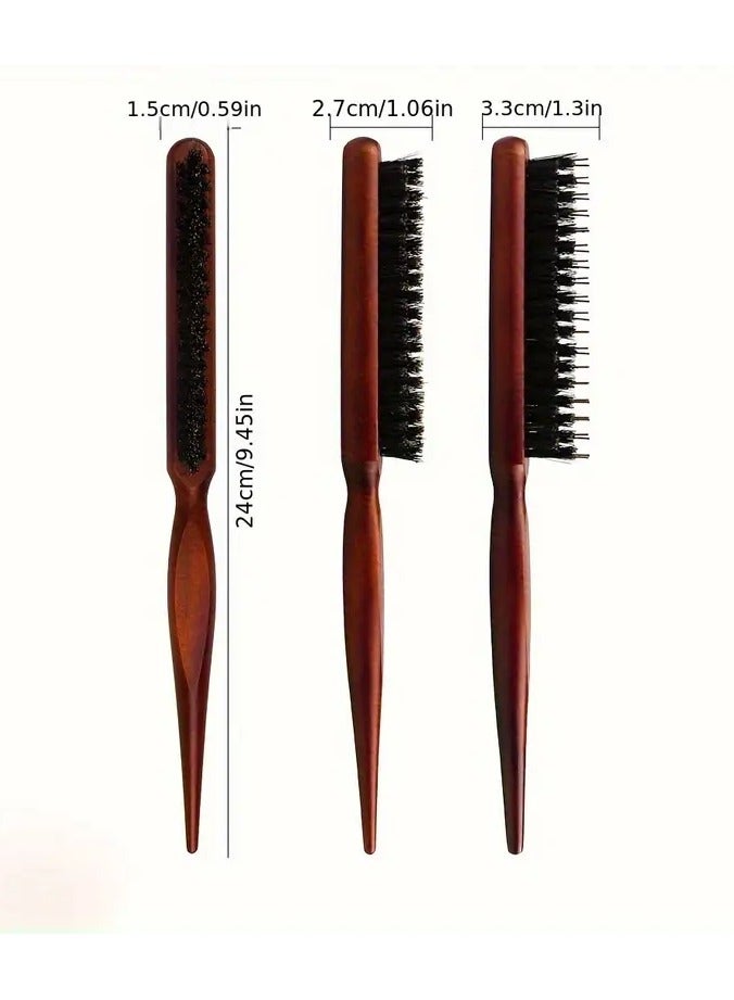 Ucanbe 2pcs Teasing Hair Brush Anti-Static Hair Comb For Men And Women - Wooden Handle Hair Brush For Styling And Detangling - Image 3