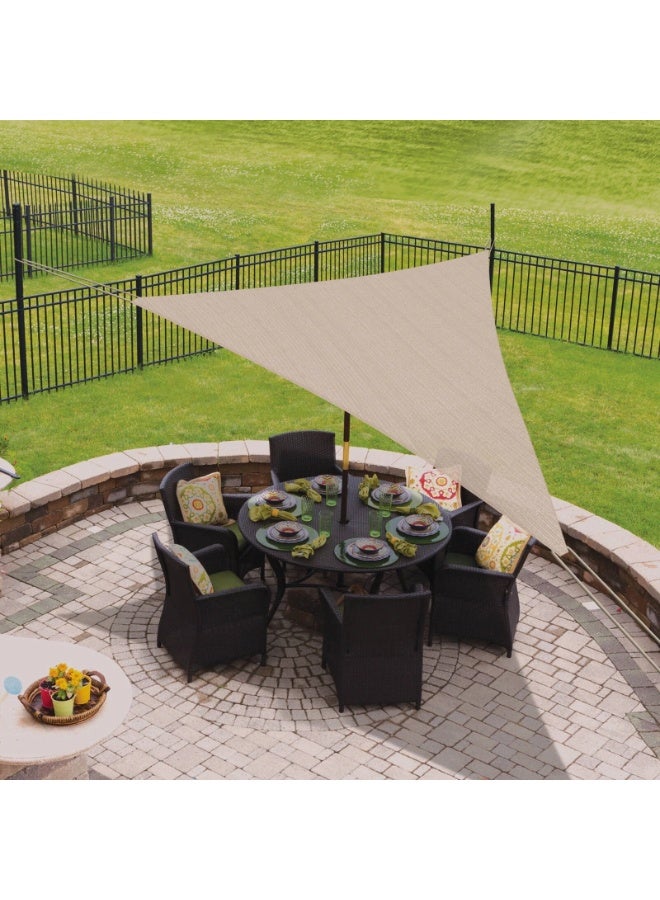 Coolaroo Portable Ready-To-Hang Triangle Riverstone Colour Shade Sail With Ropes Against Uv Degradation 3X3X3M Size - Image 3