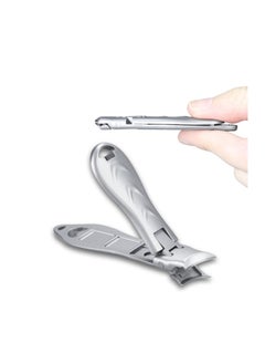 Thin Keychain Nail Clippers, Fingernail Clipper with Catcher Splash Proof, Sharp Foldable Stainless Steel Small Nail Cutter, Trim Fingernail Toenail Built-in Nail File for Men Women