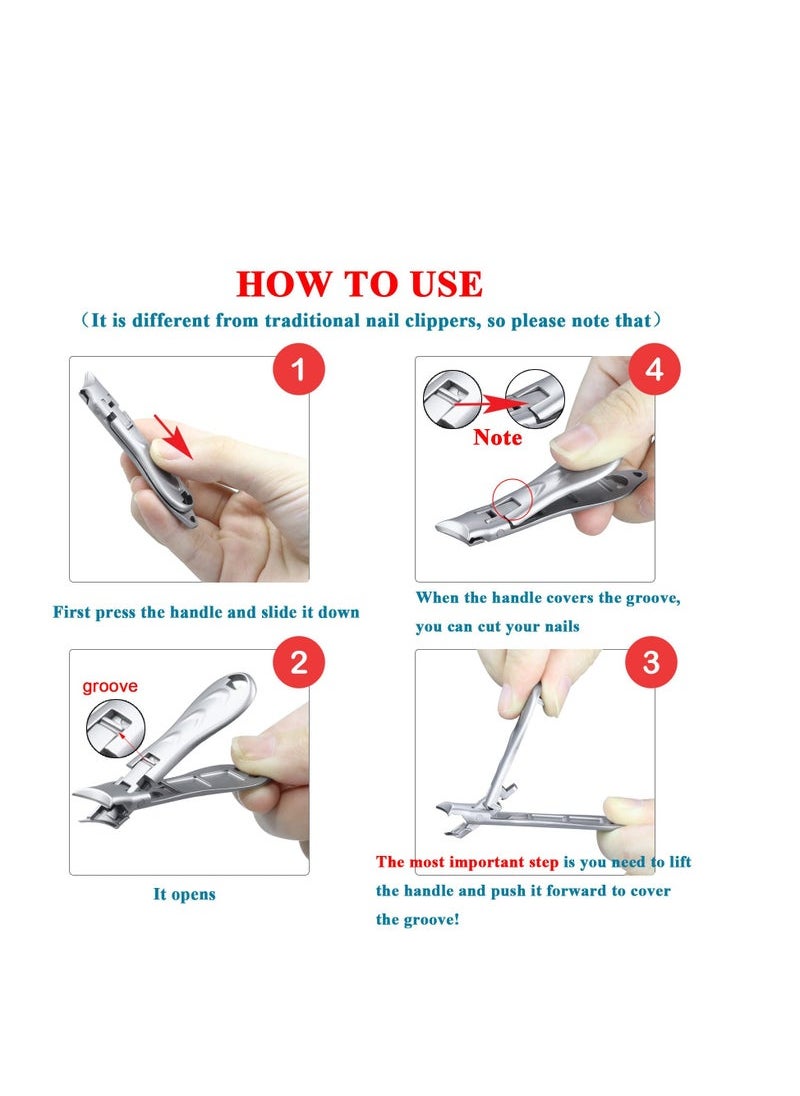 Generic - Thin Keychain Nail Clippers, Fingernail Clipper with Catcher Splash Proof, Sharp Foldable Stainless Steel Small Nail Cutter, Trim Fingernail Toenail Built-in Nail File for Men Women - Image 1