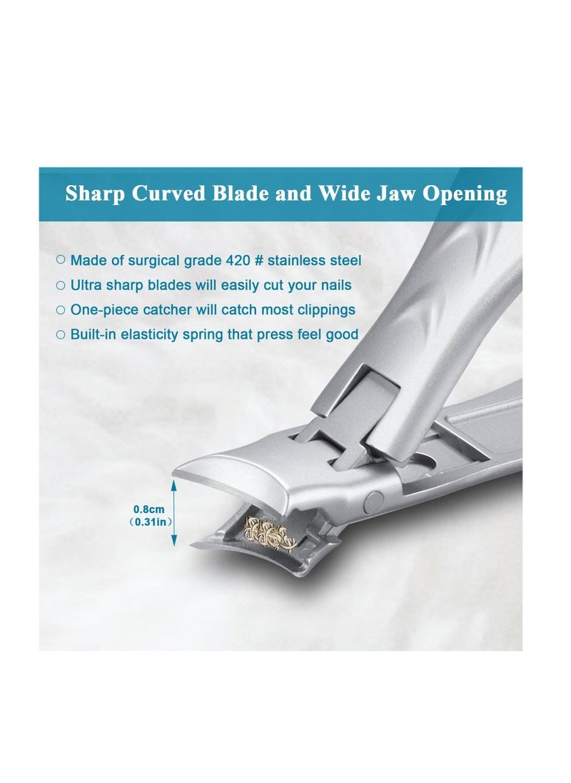 Generic - Thin Keychain Nail Clippers, Fingernail Clipper with Catcher Splash Proof, Sharp Foldable Stainless Steel Small Nail Cutter, Trim Fingernail Toenail Built-in Nail File for Men Women - Image 1