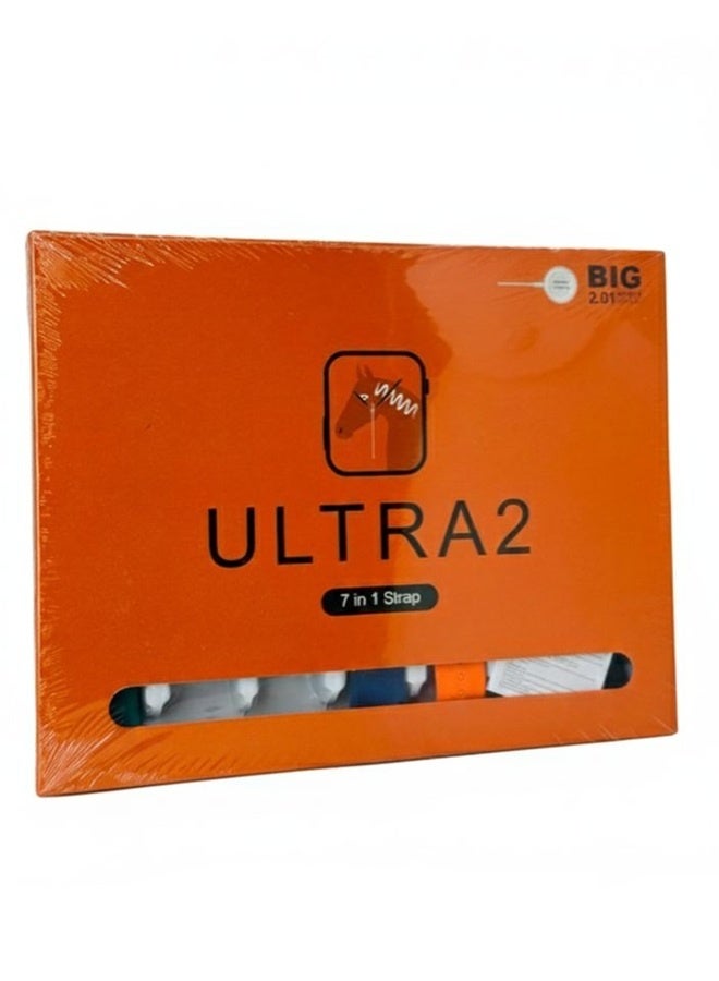 بيغ ساعة ذكية Ultra2، تصميم أنيق 49 مم، متتبع اللياقة البدنية، مكالمات وشحن لاسلكي، متوافقة مع متجر IOS وAndroid، للرجال والنساء، 7 أحزمة - Image 2