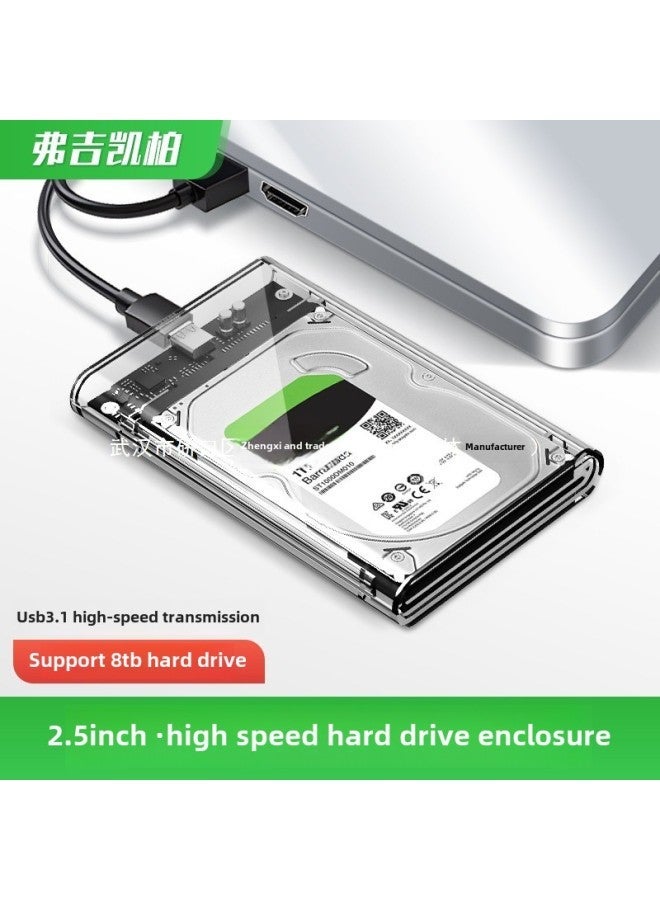 Mobile Hard Disk Box 2.5 Inch Usb3.0 Notebook Typec Mechanical Sata Solid State External Ssd Universal-Colour:Usb3.0 Carbon Black Model  - Image 2