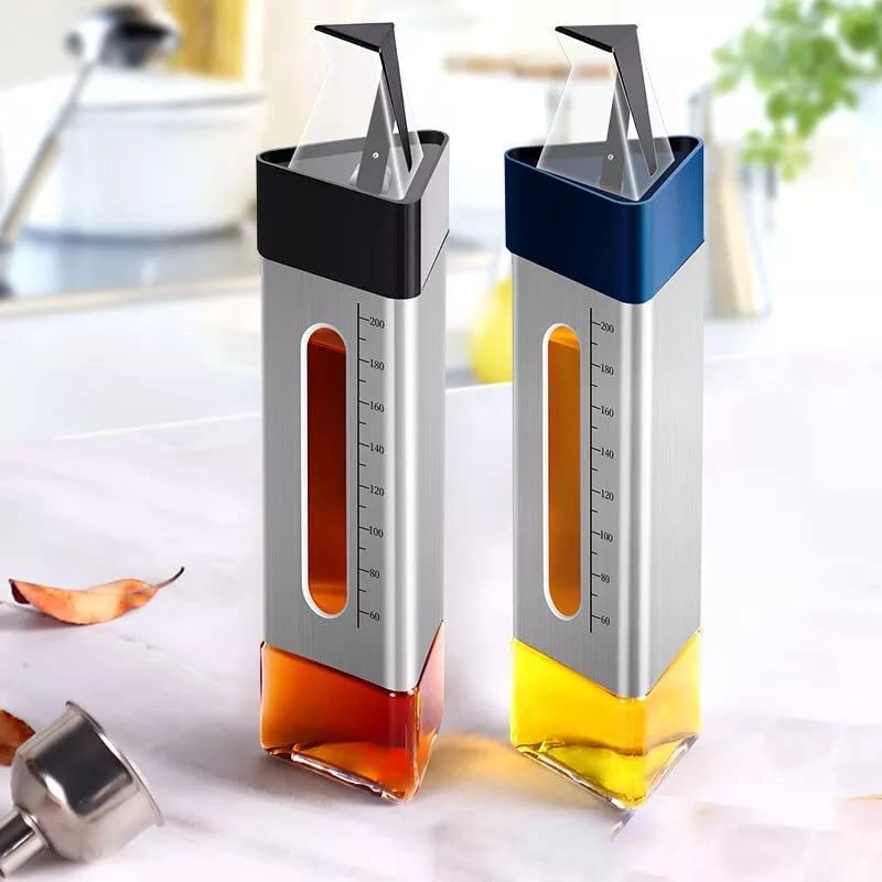 ATOOZED Glass Oil Bottle Dispenser Vinegar Liquid Pour Spout Bottle Container Pot Kitchen Seasoning Bottle 200 ml - Image 2
