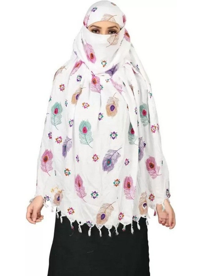 KITDAO Lightweight Women’s Cotton Scarf - Beautiful Hand-Printed Wrap for Travel, Beach, Work, and Everyday Chic Outfits (FEATHER SCARF) - Image 4