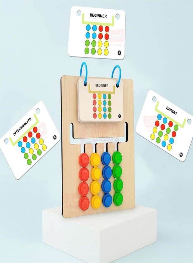 WUDLY® Wooden Logic Board for Kids - Montessori Pattern Matching Toy - Colour Sorting & Sequence Game Cognitive Skill & Brain Development Board Fine Motor Activity Preschool Learning Educational Toy - Image 2