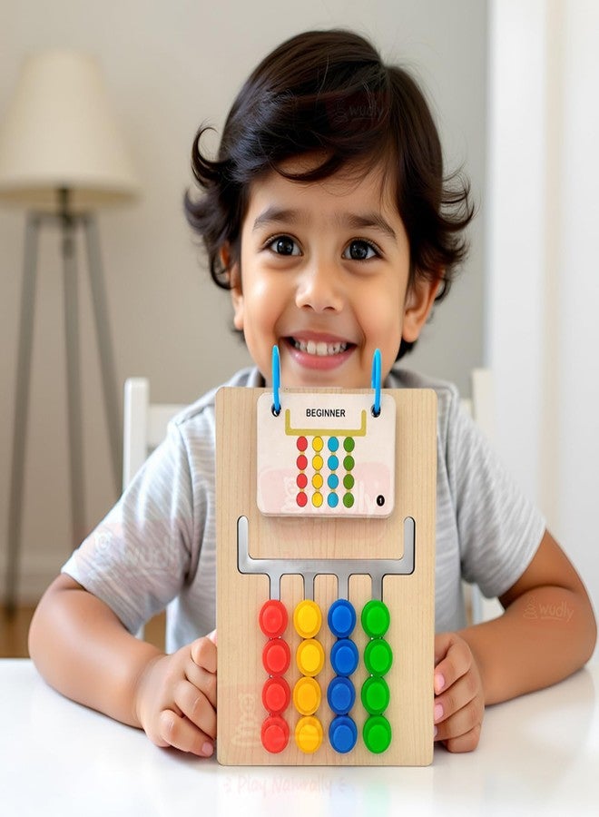 WUDLY® Wooden Logic Board for Kids - Montessori Pattern Matching Toy - Colour Sorting & Sequence Game Cognitive Skill & Brain Development Board Fine Motor Activity Preschool Learning Educational Toy - Image 3