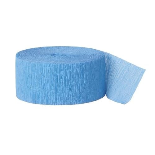 Amscan Carribean Blue Crepe Paper Roll - 81' (1 Count) - Great for Stunning DIY Crafts, Party Decor, and More - Image 1