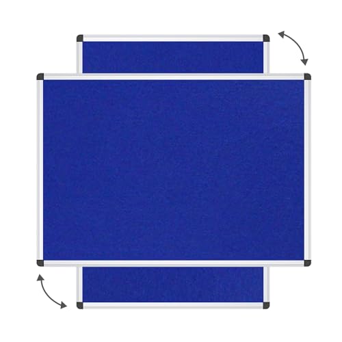 VIZ-PRO Notice Board Felt Blue, 36 X 24 Inches, Silver Aluminium Frame - Image 3