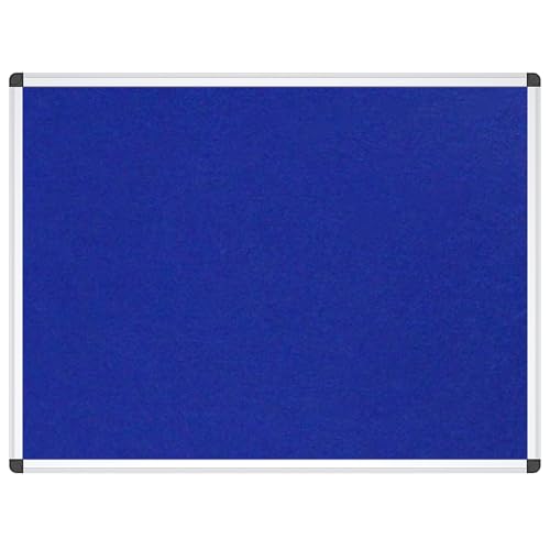 VIZ-PRO Notice Board Felt Blue, 36 X 24 Inches, Silver Aluminium Frame - Image 2
