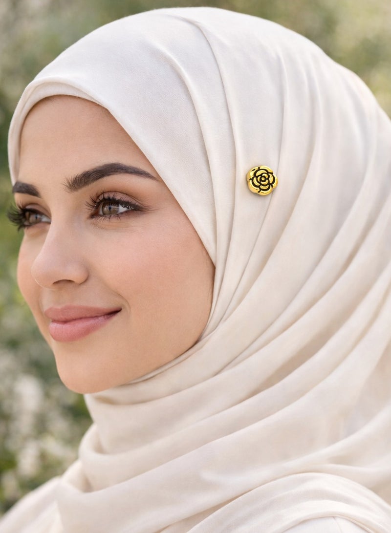 دبابيس حجاب مغناطيسية متعددة الأغراض للنساء - قطعتان - مشبك وشاح آمن بدون ثقب للقماش - مغناطيس قوي للملابس (وردة ذهبية) - Image 2