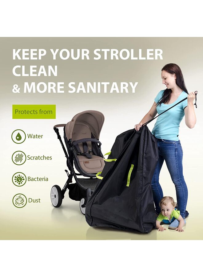 حقيبة عربة أطفال مزدوجة من Gate Check للسفر بالطائرة | غطاء كبير جدًا ومتين للغاية | أحزمة كتف مبطنة وقابلة للتعديل | سهلة الحمل - Image 3