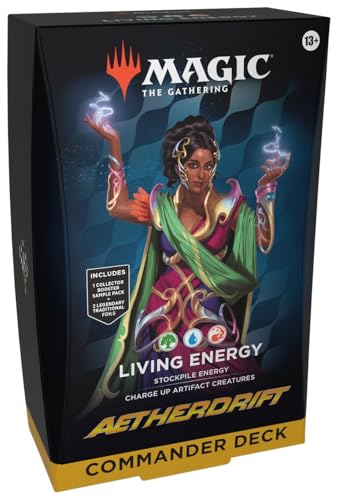 Magic The Gathering Aetherdrift Commander Deck Living Energy GreenBlueRED SD1 - Image 1