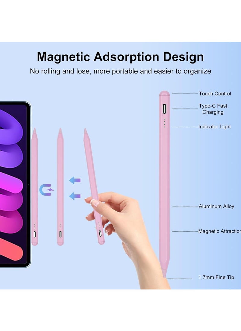 FARROBIZZ Stylus Pen for iPad 9th&10th Generation, Apple Pencil 2nd Generation, Apple Pen iPad Pencil Compatible with iPad Pro 11&12.9", iPad Air 5th/4/3rd Gen, iPad 6/7/8th Gen, iPad Mini 5/6th Gen (Pink)  - Image 3