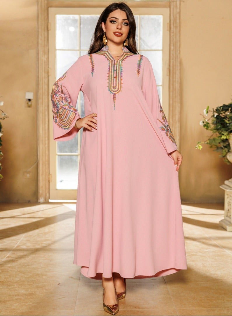 إسكدنيا إمرأة فاخر تطريز ثوب مسلم أبايا ثوب مساء ثوب - Image 1