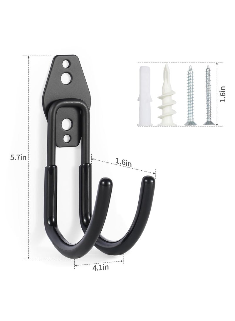 Garden Hose Holder - Heavy-Duty Wall Mount Water Hose Holder Hook Rack for Water Hose Car and Cord Hanger  Outdoor Hose Holder  Pipe Reel Holder with Screws & Expansion Bolt (Black) - Image 2